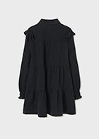 Ruffle Sleeve Denim Dress