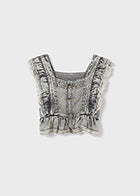 Ruffle Sleeve Peplum Top