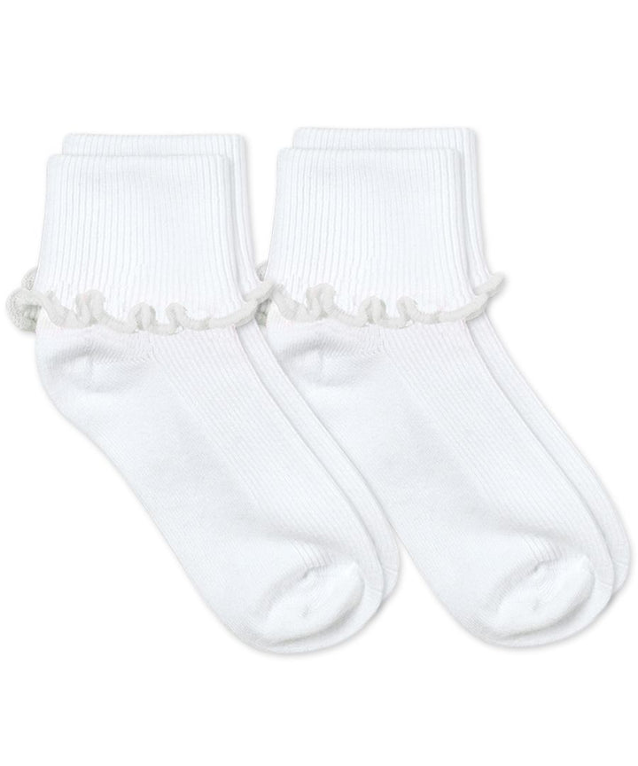Ripple Edge Smooth Toe Turn Cuff Socks-2pk