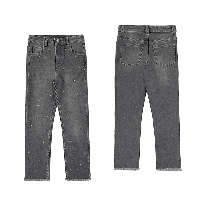 Ankle Studded High Waist Jean