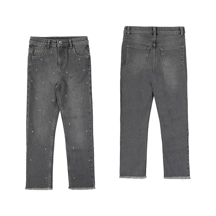 Ankle Studded High Waist Jean