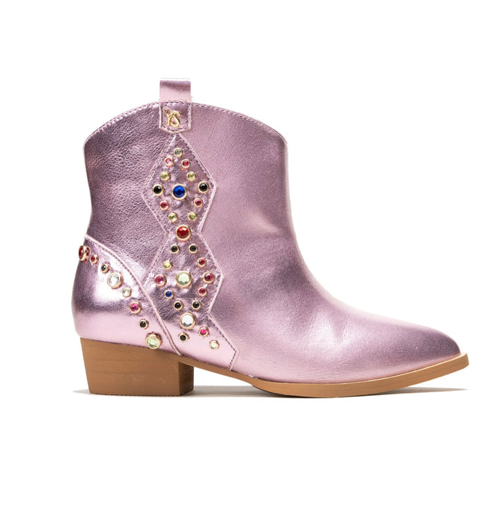 Miss Dallas Light Multi Gem Studded Bootie