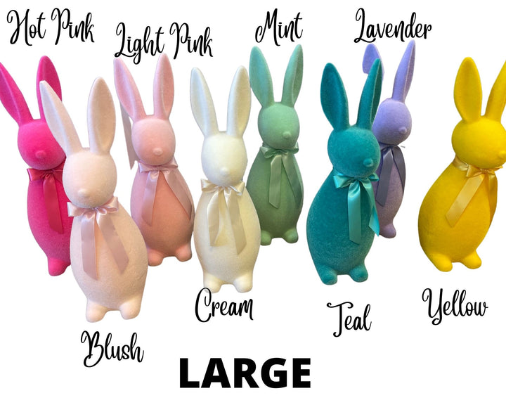 Flocked Button Nose Bunny