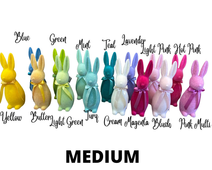 Flocked Button Nose Bunny