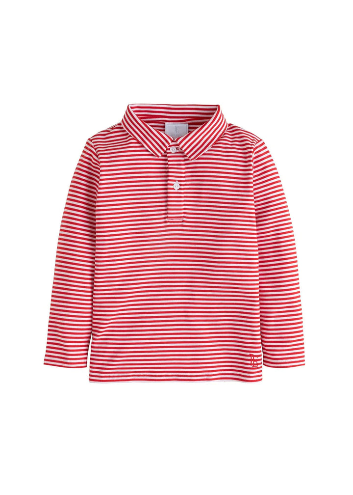 Long Sleeve Striped Polo