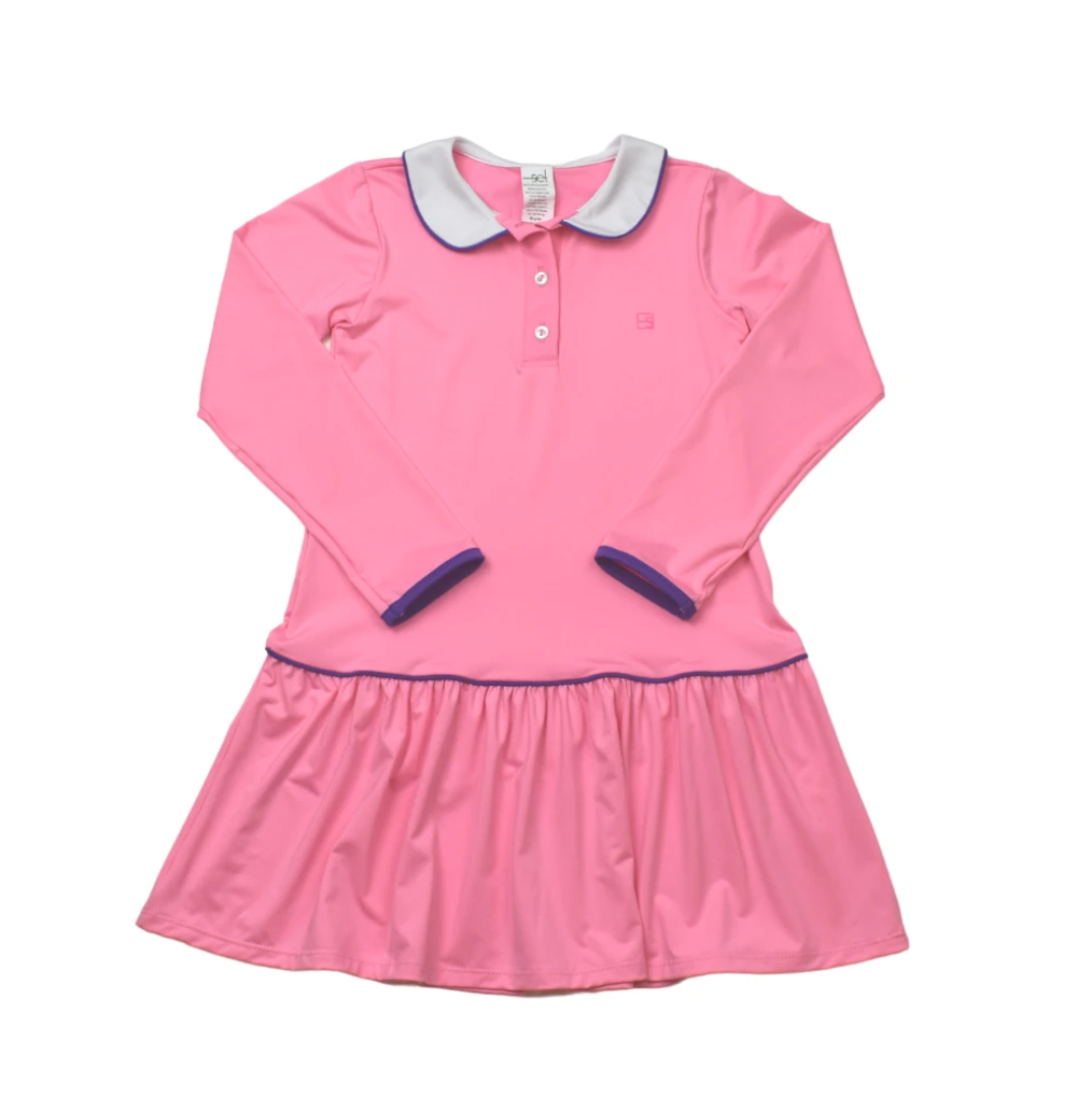 Darla Dropwaist Polo Dress LS