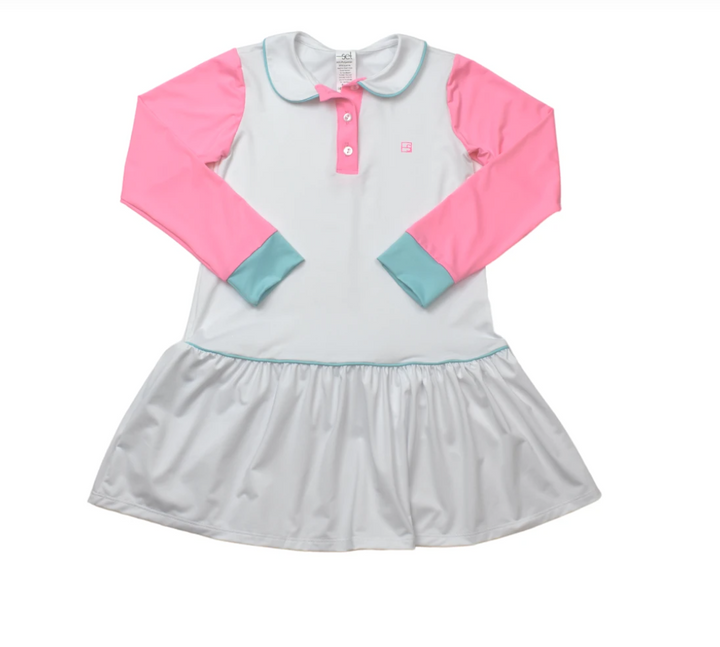 Darla Dropwaist Polo Dress LS