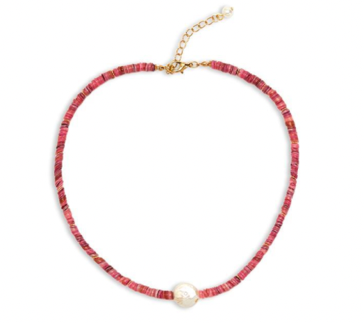 Bead and Genuine Pearl Necklace