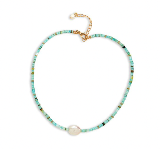 Bead and Genuine Pearl Necklace