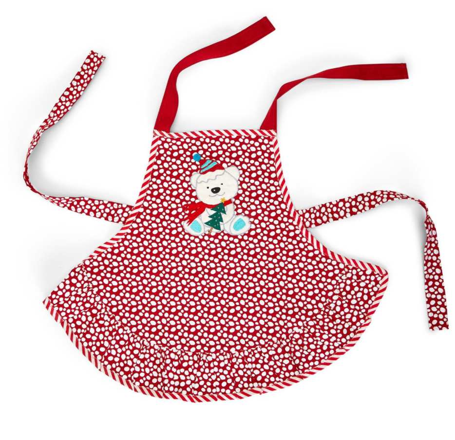 Holiday Chef Kid's Apron with Ruffle Trim