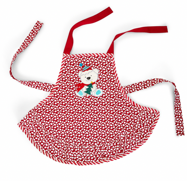 Holiday Chef Kid's Apron with Ruffle Trim