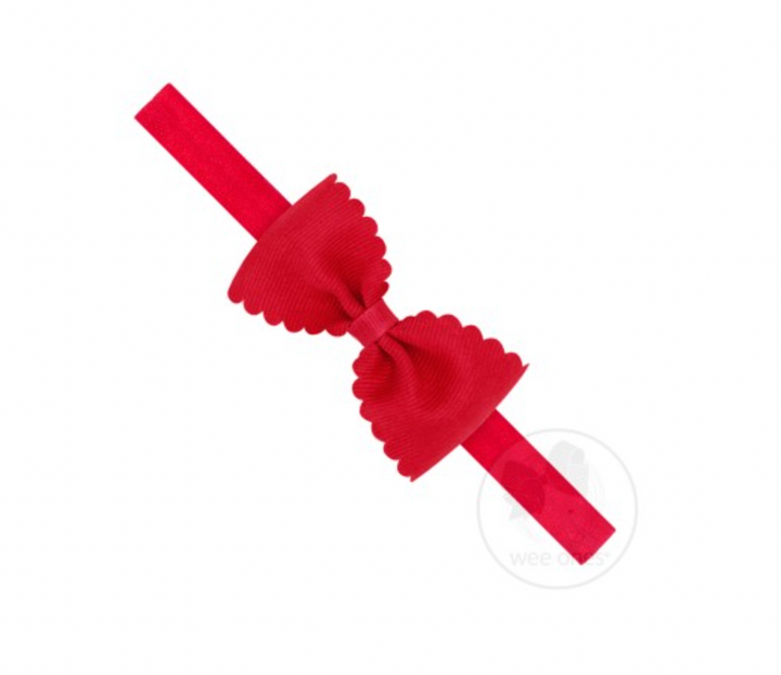 Small Scallop Edge Bowtie on Band
