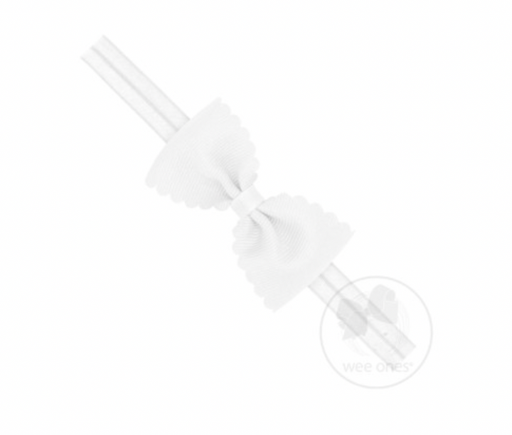 Small Scallop Edge Bowtie on Band