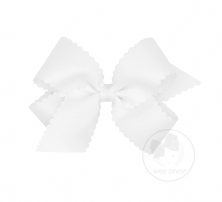 Grosgrain Hair Bow w/Scalloped Edge
