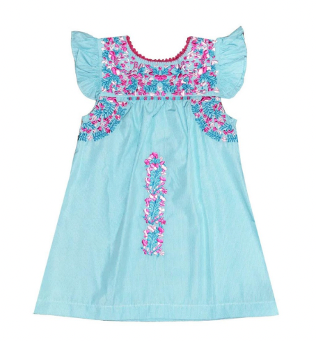 Flutter Sleeve Dress w/Ruffle