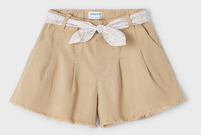 Pleated Twill Shorts