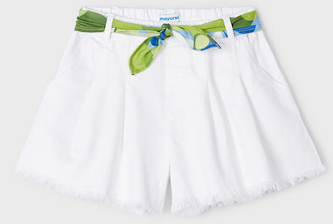 Pleated Twill Shorts