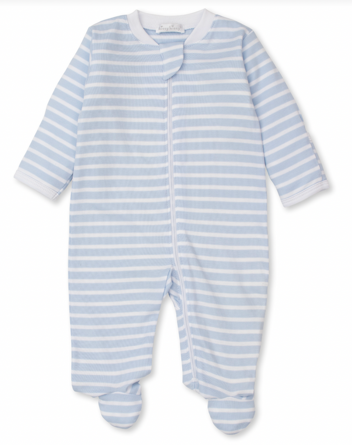 PJs Team Stripes Footie w/Zip