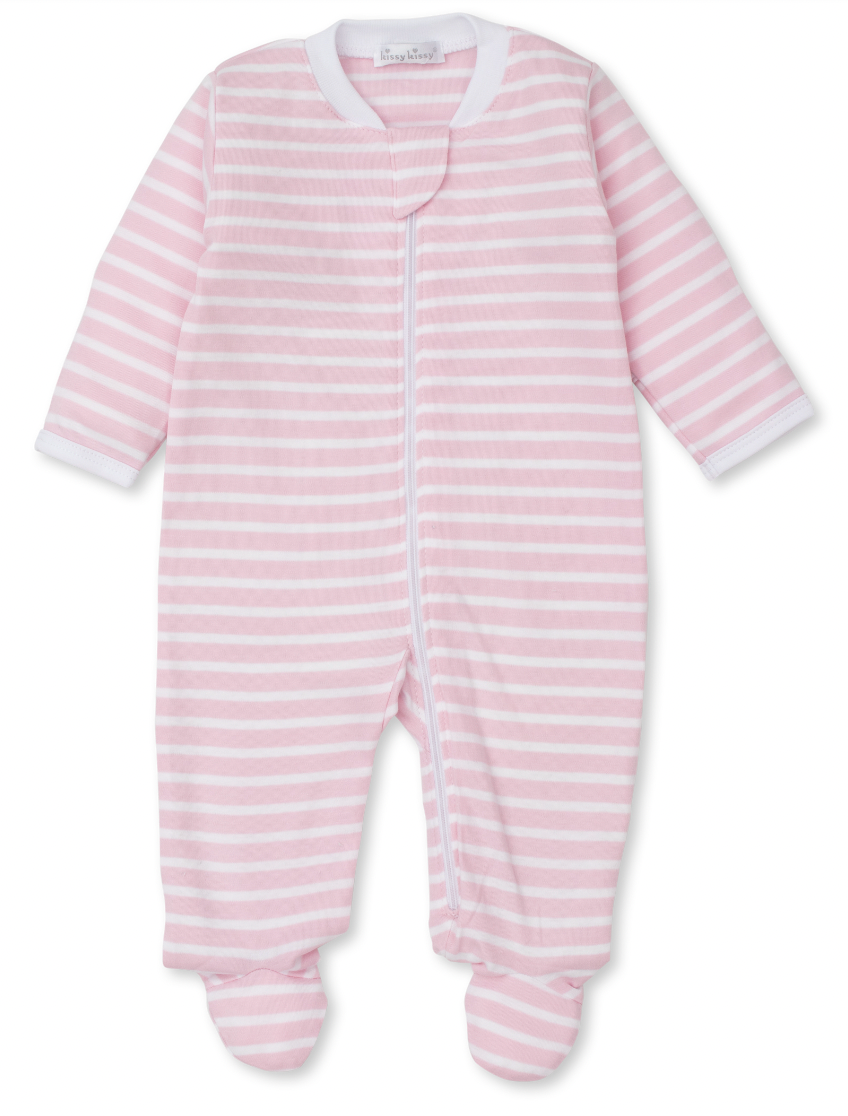 PJs Team Stripes Footie w/Zip