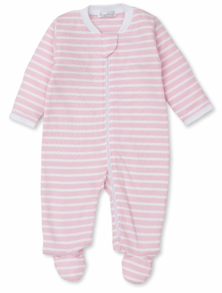 PJs Team Stripes Footie w/Zip
