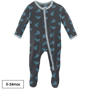 Print Footie with Zipper