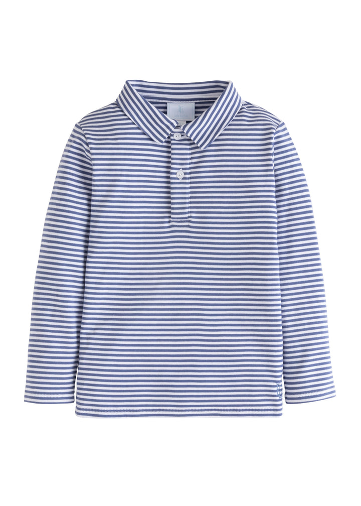 Long Sleeve Striped Polo