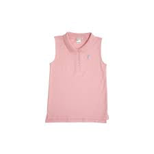 Paige’s Polo- Sandpearl Pink with Brookline Blue Stork