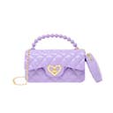 Jelly Quilted Heart Lock Bag with Coinpurse
