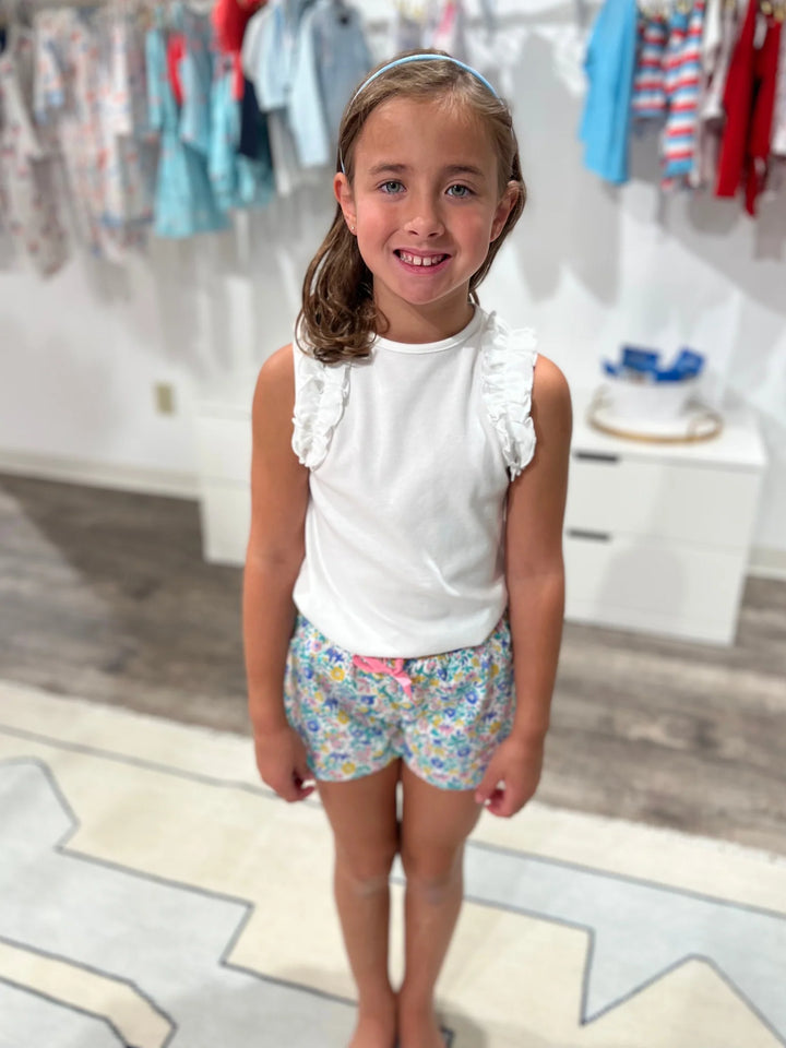 Ruffled Sleeveless Pima Top